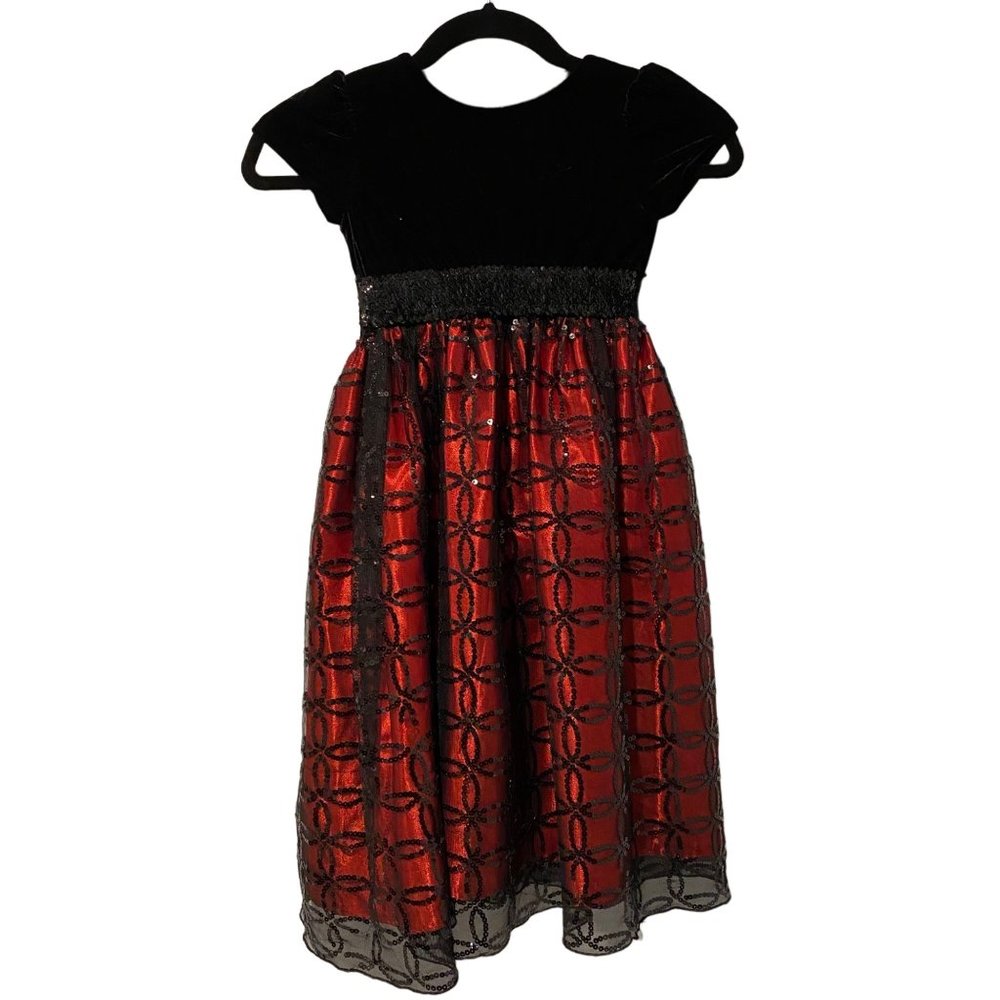 American Princess size 5 formal kids dress black and red with bow